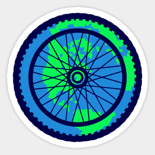 Mountain Bike Tire Earth Gear Graphic Biking Design Sticker